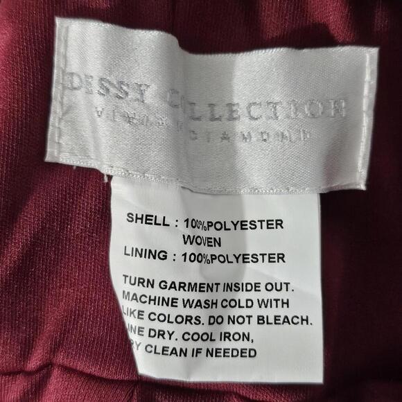 2/$50 Dessy Collection Burgundy Crepe Halter X-Back Dress 3039 Size 12 NWOT - Picture 7 of 9